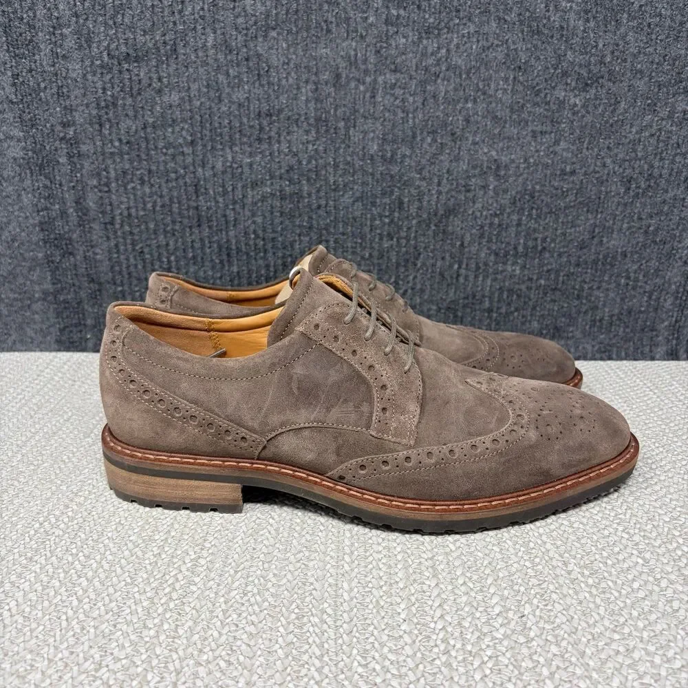 NEW Ecco Vitrus I Wingtip Derby Oxford Dress Shoes Brown Suede Mens 9 US 43 EU